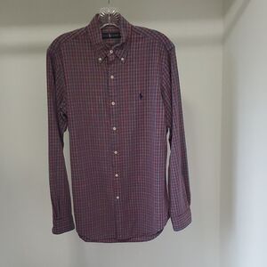 Ralph Lauren Red and Blue Casual Button Down Shirt